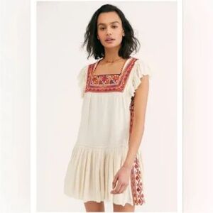 FREE PEOPLE Day Glow Mini
Dress Embroidered Tunic sz SP